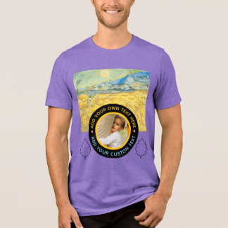 Custom Photo-Text – Van Gogh Art Birthday Holiday Tri-Blend Shirt