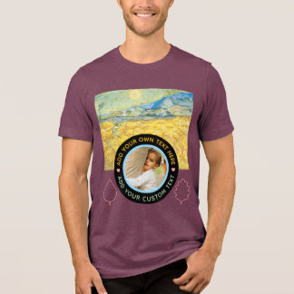 Custom Photo-Text – Van Gogh Art Birthday Holiday Tri-Blend Shirt