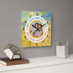 Custom Photo & Text Wall Clock – Personalised Gift