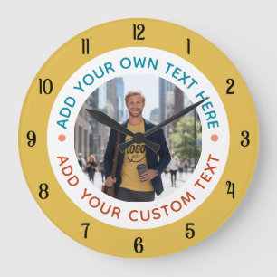 Custom Photo & Text Wall Clock – Personalized Gift