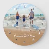 Custom Photo Text Wall Clock Your Design - Family