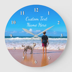 Custom Photo Text Wall Clock Your Design With Pets
