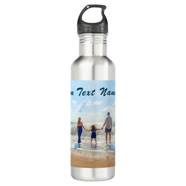 Custom Photo Text Water Bottle with Your Photos (Front)