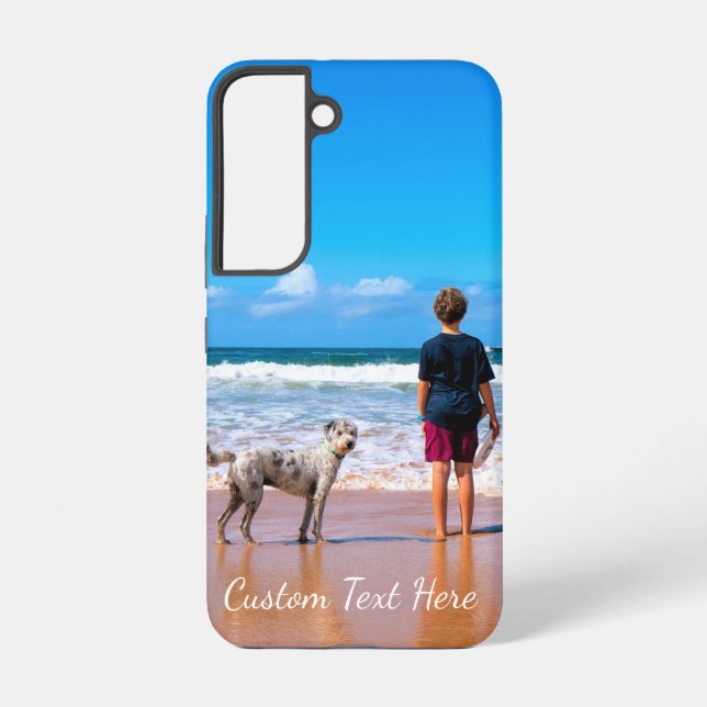Custom Photo Text with Your Pets Photos Gift Samsung Galaxy S22 Case (Back)