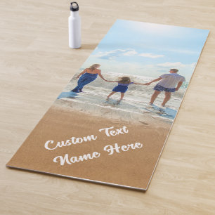 Custom Photo Text Yoga Mat Your Family Photos