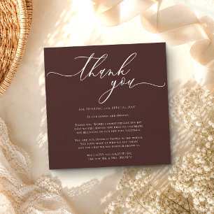 Custom Photo Thank You Mini Chocolate Brown Enclosure Card
