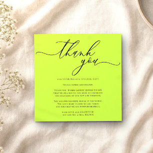 Custom Photo Thank You Mini Cyber Lime Jet Black Enclosure Card