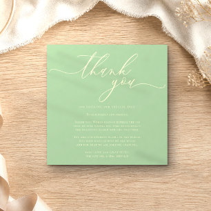 Custom Photo Thank You Mini Pistachio & Cream Enclosure Card