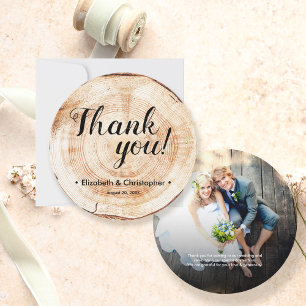 Custom Photo Thank you Rustic Wedding Invitation
