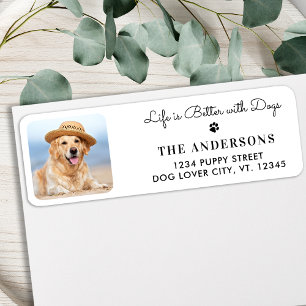 Custom Photo Trendy Dog Lover Return Address Label