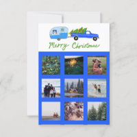 CUSTOM PHOTO Truck Camper Trailer Christmas Card