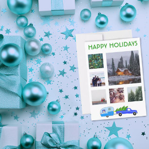 CUSTOM PHOTO Truck Camper Trailer Christmas Card