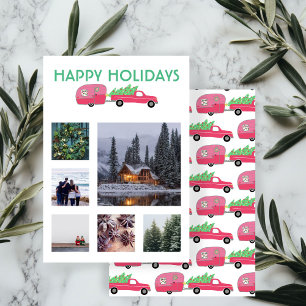 CUSTOM PHOTO Truck Camper Trailer Christmas Card
