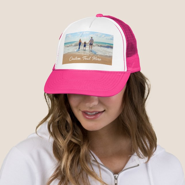 Custom Photo Trucker Hat Your Photos and Text (In Situ)