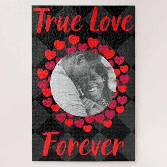 Custom Photo True Love Valentine's Jigsaw Puzzle (Vertical)
