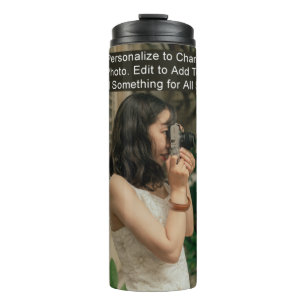 Custom Photo (Two Sides) Artwork Slogan Name Thermal Tumbler