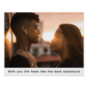 Custom Photo Typewriter Style Personalized Caption Poster