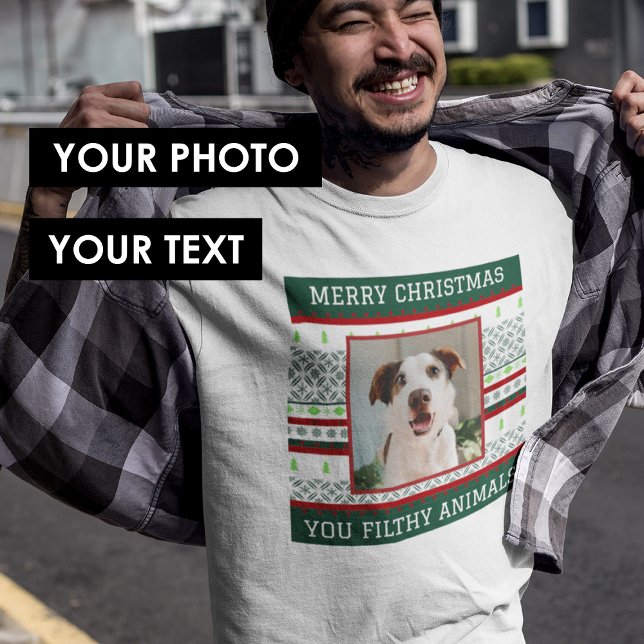 Custom Photo Ugly Christmas Sweater Tshirt Funny (Creator Uploaded)