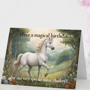 Custom Photo Unicorn Birthday Card for Young Girl