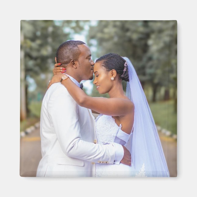 Custom photo unique modern wedding magnet (Front)
