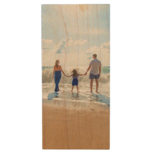 Custom Photo - Unique Your Own Design Personalised Wood USB Flash Drive
