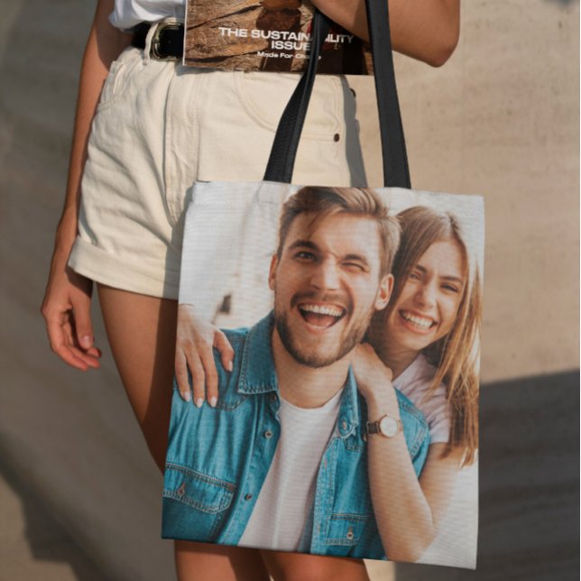 Custom Photo Upload Design Your Own Double Sided T Tote Bag (Creator Uploaded)