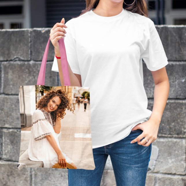 Custom Photo Upload Design Your Own Double Sided T Tote Bag (Creator Uploaded)