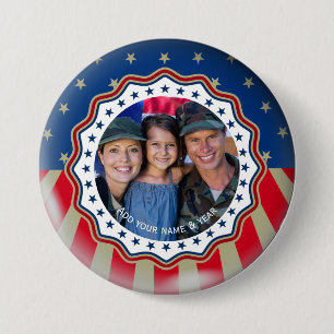 Custom Photo USA Military - Veteran & Memorial Day 7.5 Cm Round Badge