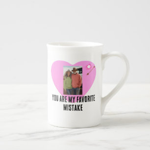 Custom Photo Valentine Heart Love Design Bone China Mug