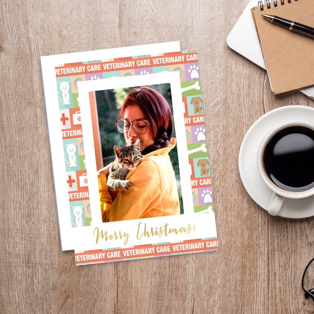 Custom Photo Veterinarian Merry Christmas Holiday Card (Creator Uploaded)