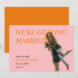 Custom Photo Vibrant Chic Wedding Save the Date  Invitation