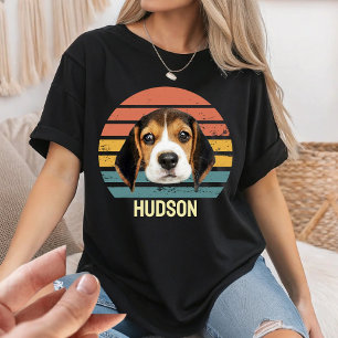 Custom Photo Vintage 90s Retro Dog Personalise Pet T-Shirt