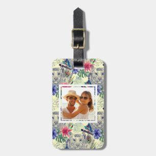 Custom Photo Vintage Indian Style Tiger Pattern Luggage Tag