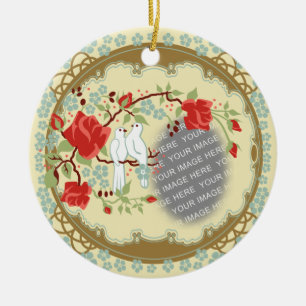 Custom Photo Vintage Inspired Love Ceramic Tree Decoration