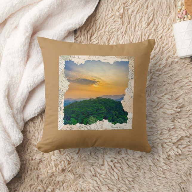 Custom Photo Vintage Newspaper Frame  Cushion (Blanket)
