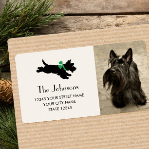 Custom Photo Vintage Scottie Dog Return Address