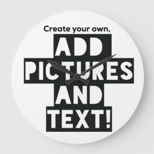 Custom Photo WALL CLOCK - Upload photo, add text!
