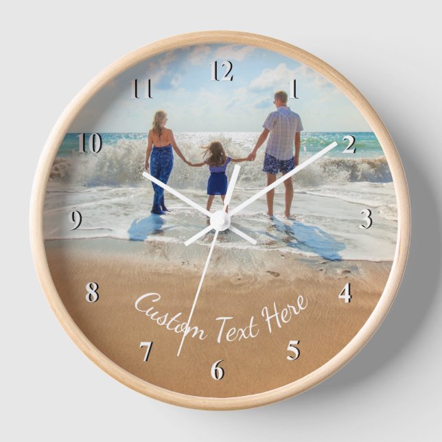 Custom Photo Wall Clock with Your Photos and Text (Front)