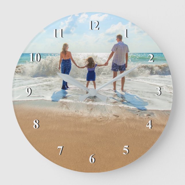 Custom Photo Wall Clock - Your Own Design - Family (Front)