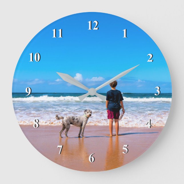Custom Photo Wall Clock Your Pets Design - Summer (Front)