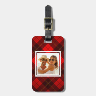 Custom Photo Wallace tartan background Luggage Tag