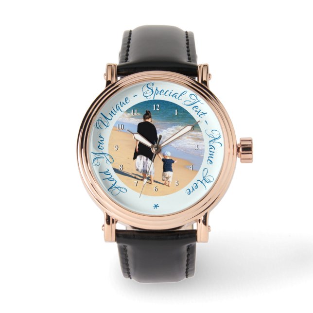 Custom Photo Watch Gift with Your Photos and Text (Front)