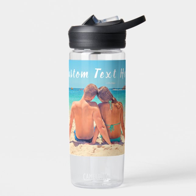 Custom Photo Water Bottle Your Photos and Text (Left)