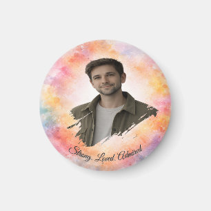 Custom Photo Watercolor Valentine’s Gift for Him Magnet