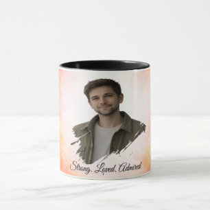 Custom Photo Watercolor Valentine’s Gift for Him Mug