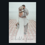 Custom Photo We Decided On Forever Wedding Faux Canvas Print<br><div class="desc">Custom Photo We Decided On Forever Wedding. Simply replace the sample photo with your own favourite of portrait orientation and of high resolution. Romantic saying is in an elegant set script at the bottom. You can change the colour of this text if necessary to better suit your photo via edit...</div>