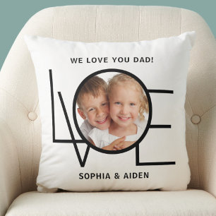 Custom Photo We Love You Dad Father's Day Cushion