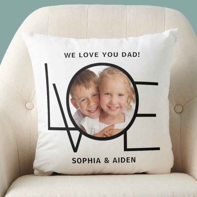 Custom Photo We Love You Dad Father's Day Cushion (Creator Uploaded)