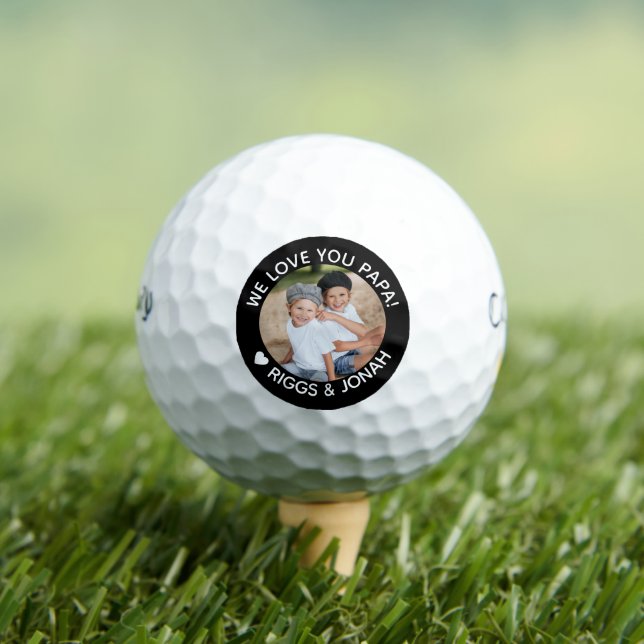 Custom Photo We Love You Papa Father's Day Golf Balls (Insitu Tee)
