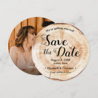 Custom photo website Wood Slice Rustic Wedding 